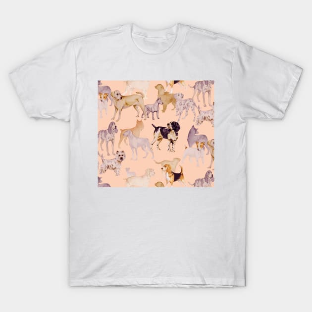 Dog and Pastel Color T-Shirt by giantplayful